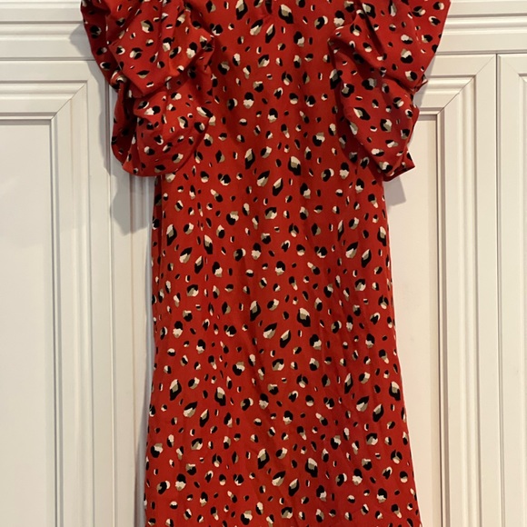 THML Animal Print Mini Dress Orange Size X-Small NWOT - Picture 4 of 9